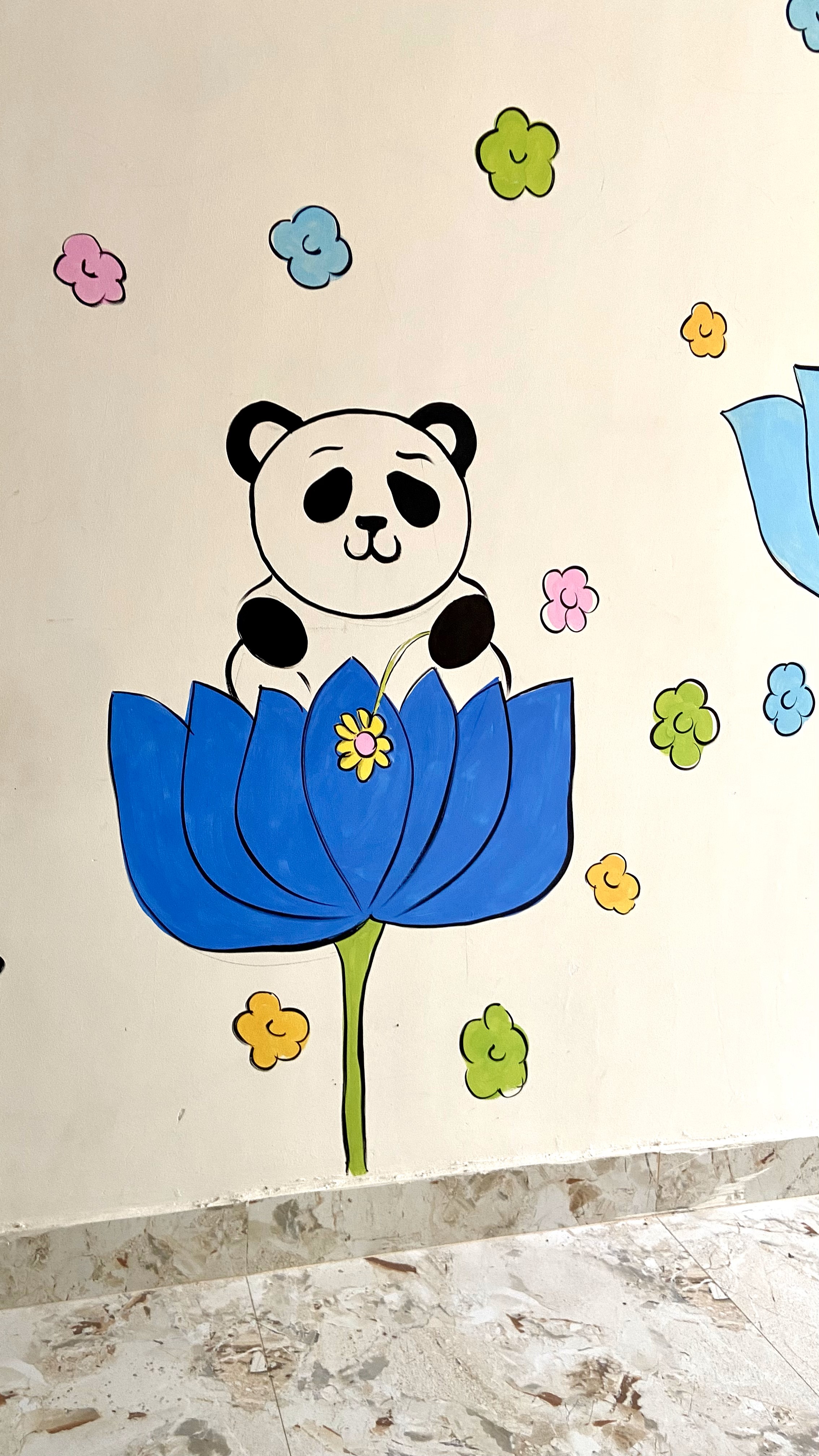 Orange Pre-School panda wall